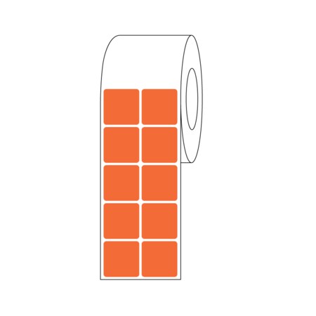 Xylene Resistant Slide Label, 7/8 X 7/8, 2 Across Orange